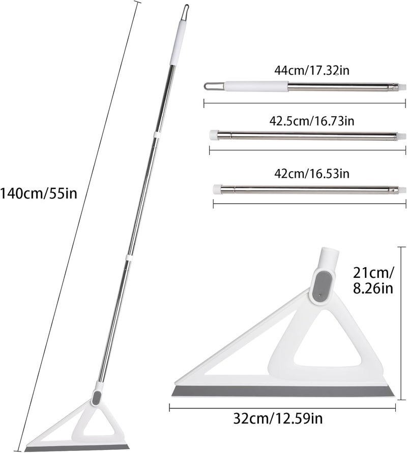 XXFLOWER Multifunction Silicone Broom，Squeegee Broom Sweeping Water and Pet Hair，Rubber Magic Broom Sweeper for Floor Bathroom Kitchen Shower，Rugs，Glass Windows（White） - Image 2